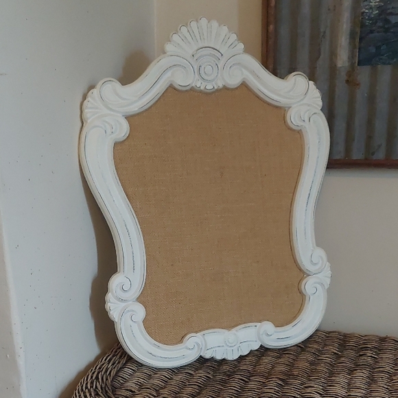 Framed Wood/Burlap Bulletin Board - Picture 1 of 13